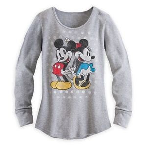 Mickey & Minnie Mouse Women’s Long Sleeve Thermal Disney Shirt
